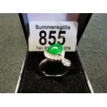 18ct Gold Diamond & Emerald Ring