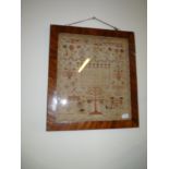 Framed Victorian sampler