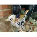 Royal Crown Derby Firecrest (gold stopper)