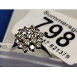 9ct Gold CZ Cluster Ring