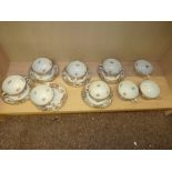 6 Dresden cups and saucer plus 3 extra cups