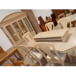 Modern display cabinet, dining table and 6 chairs