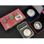 United States Proof Set, Morgan 1889 Silver Dollar & 2016 $1 Coin & 2014 Canadian Dollar Coin