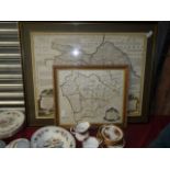 Pair of Framed Durham Maps