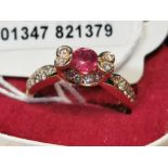 18ct Gold Ruby Diamond Ring