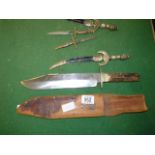 large Geo. Wolstenholme Sheffield Bowie knife plus decorative Toledo knives