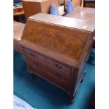 Edwardian mahogany bureau with ball and claw feet