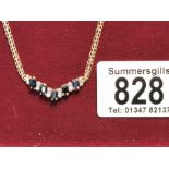 9ct Gold Sapphire & Diamond Necklace