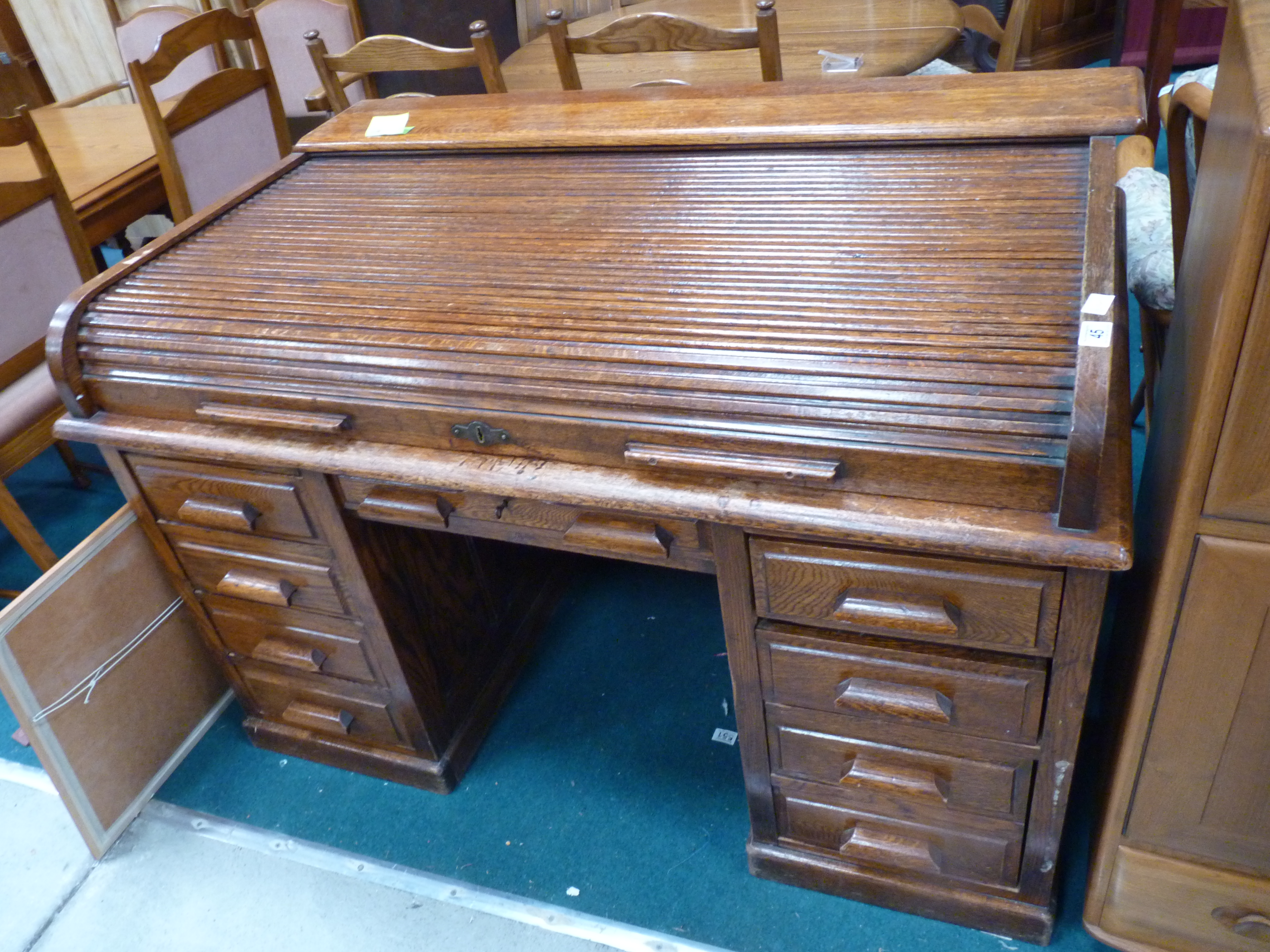 Oak roll top desk