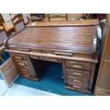 Oak roll top desk