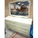 Cream painted sideboard and mirror