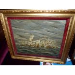 Oil Painting of a Historical Naval/Shipping Scene