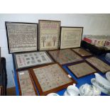 Collection of 10 Victorian & Mid-Century Samplers