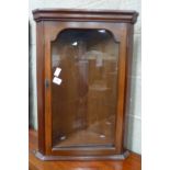 Small mahogany glass front corner display cabinet