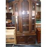 Repro. Oak display cabinet