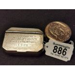Masonic Snuff Bix Dated 1906 + Silver Box