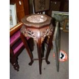 Carved Wood Oriental Plant Stand