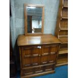 Ercol TV cabinet and wall mirror