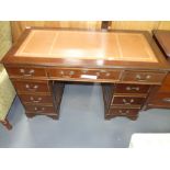 Repro. Mahogany pedestal desk