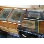 Set of 4 Vintage Hunting Prints