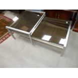 Glass and metal coffee tables