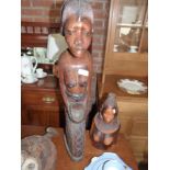 Pair of African Carved Female Figures