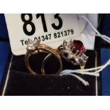 2x 9ct Gold Dress Rings