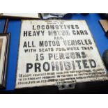 Cast Iron Large Railway Locomotive Safety Sign