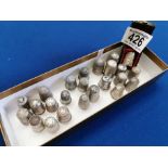 Collection of 24 Sterling Silver Thimbles - 107g