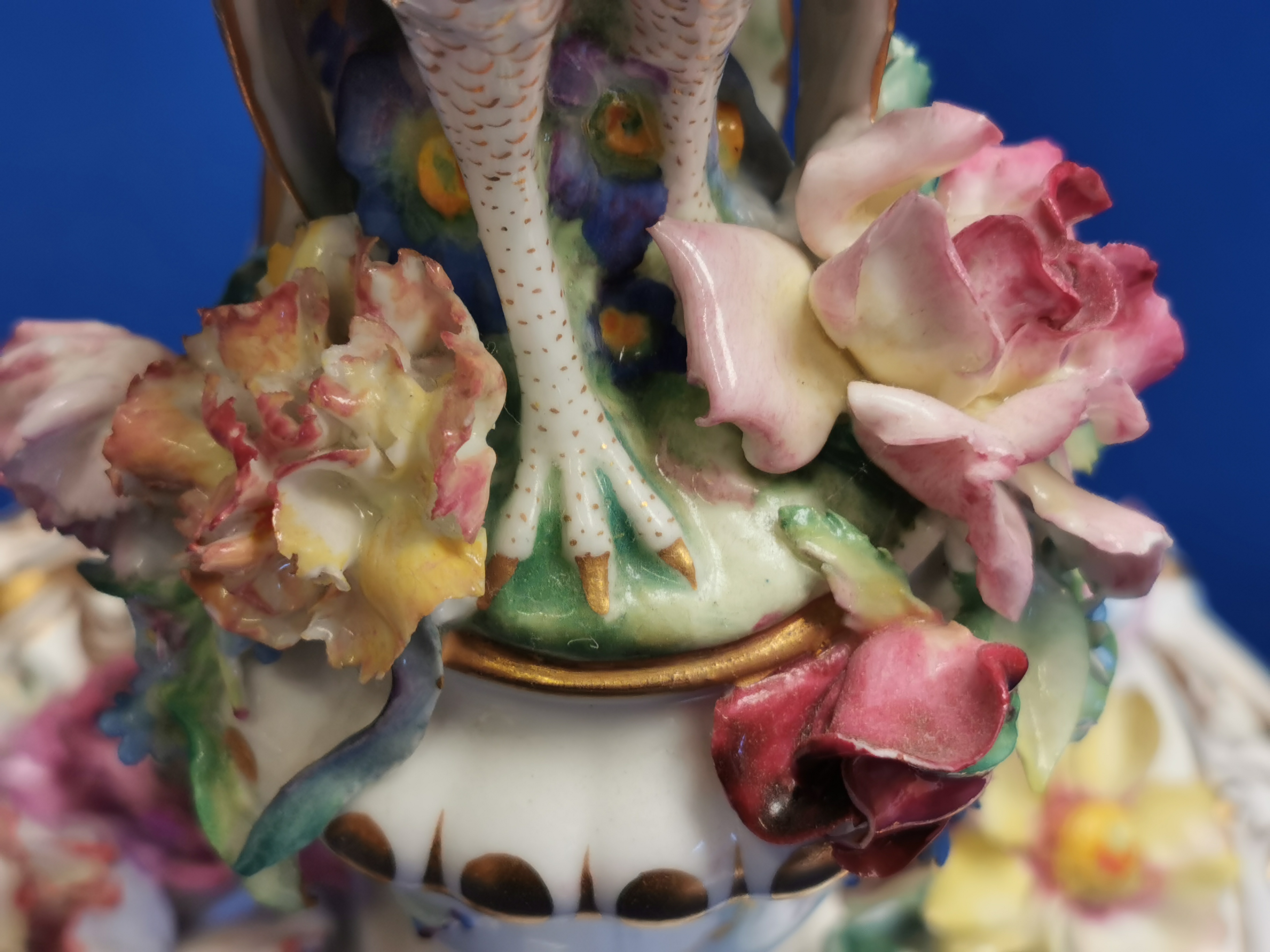 Royal Crown Derby Porcelain Peacock Figure - slight A/F on head - Image 3 of 4