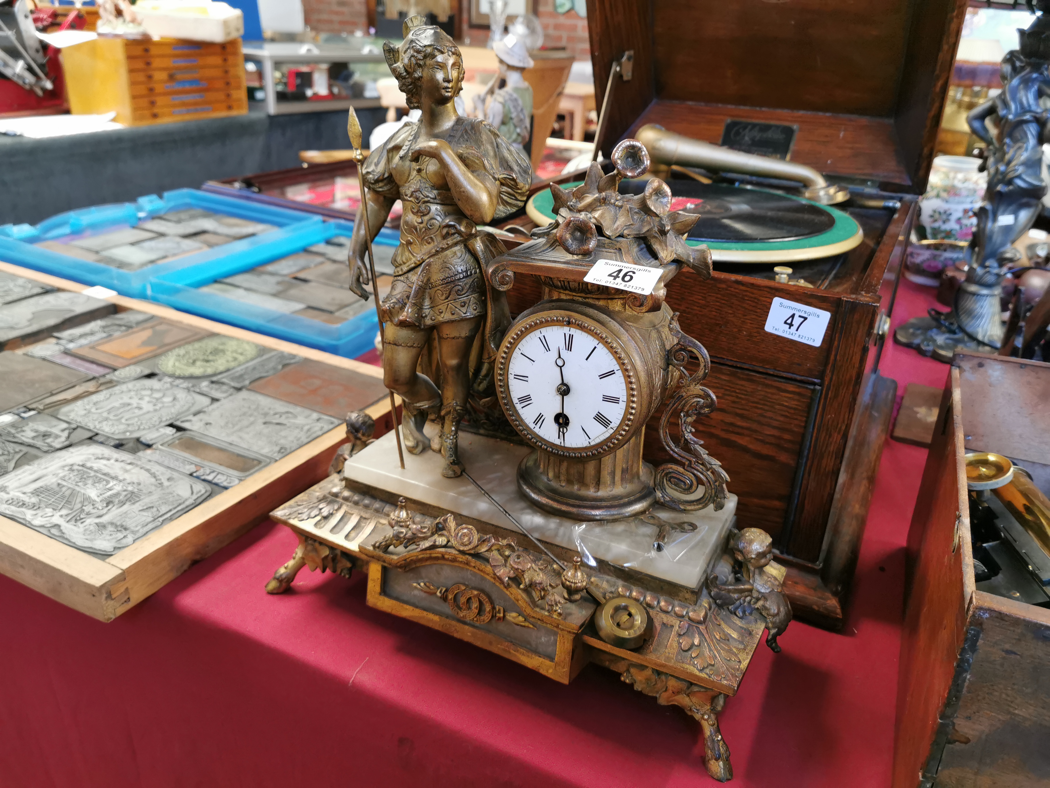 Continental Early 20th Century Moreau-Style Mantle Clock - 39cm high