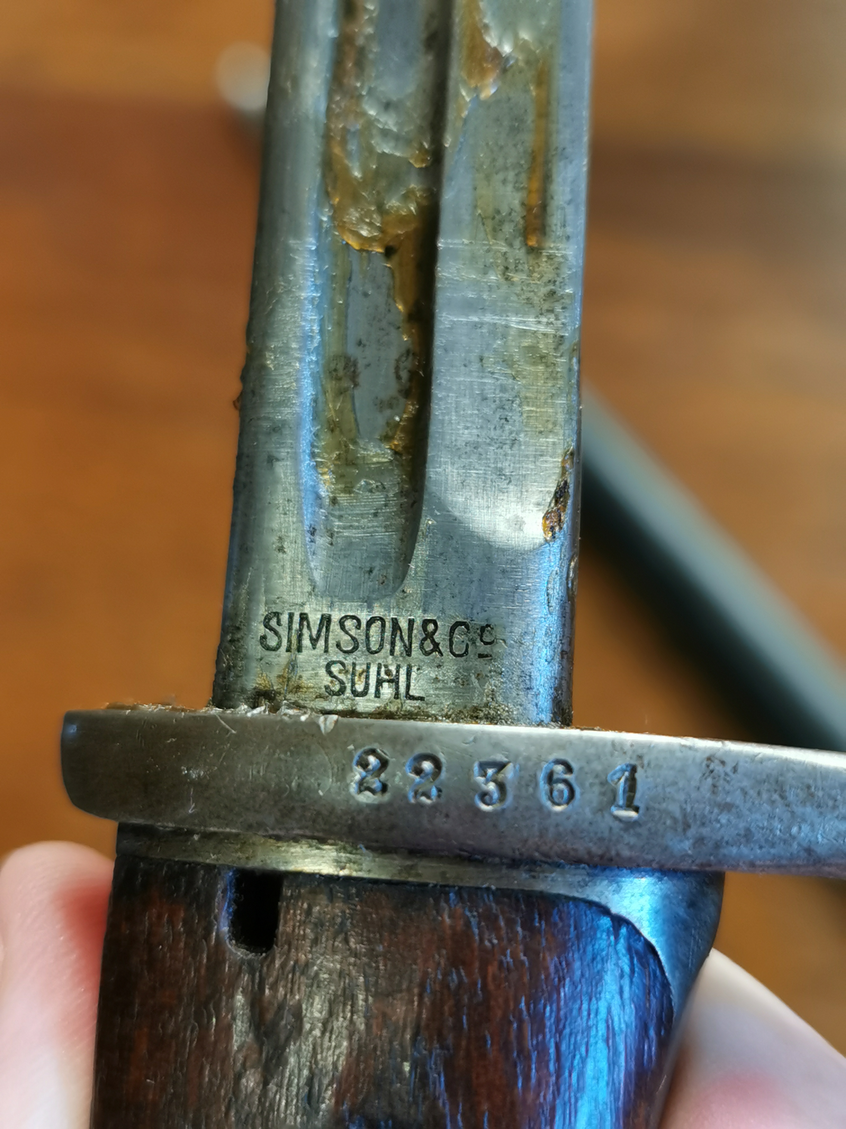 Simson & Co Suhl German Bayonet - Marked "22361" - Bild 2 aus 3