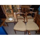 Inlaid Wood Victorian Walnut Set of Five Chairs