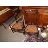 Pair of Edwardian Lattice-Based Child's Chairs