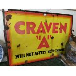 Original old Craven "A" Large Enamel Tobacco Advertising Sign - 101cm by 76cm