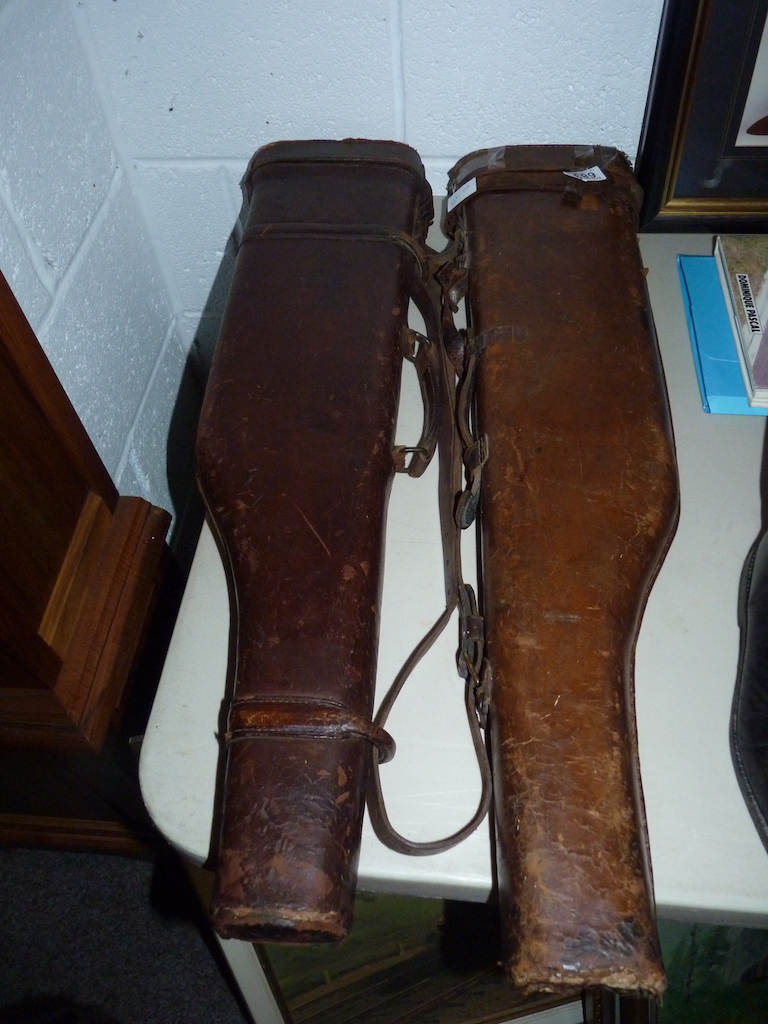Pair of Vintage Leather Gun Cases