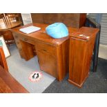 Mahogany desk and cabinet