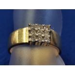 15ct Gold & Diamond Ring, size M