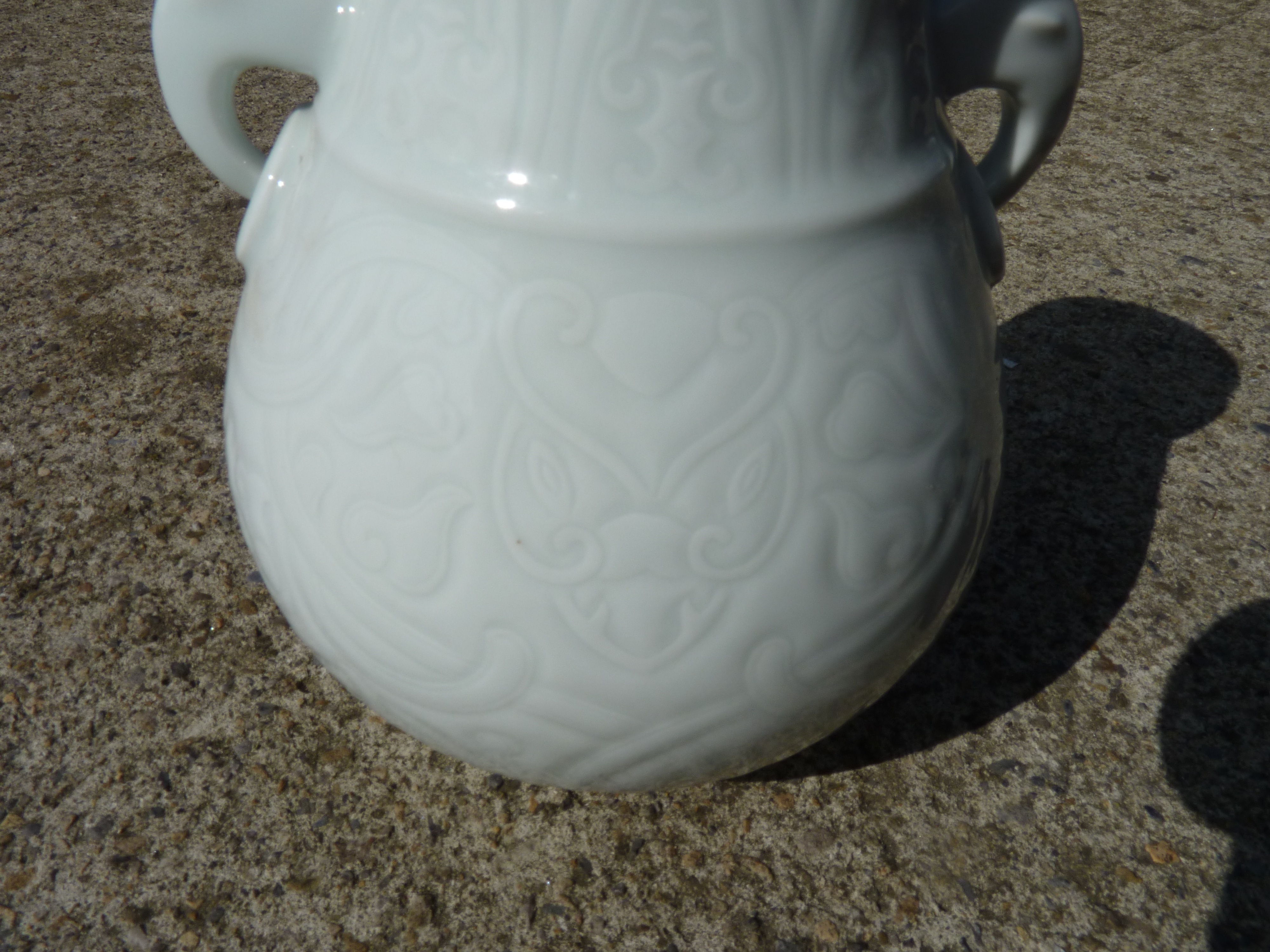 Twin Handled 19th Century Blanc de Chine Chinese Vase with blue six character mark in excellent - Image 6 of 18