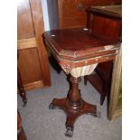 Victorian Pedestal Sewing Table