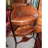 Edwardian Inlaid Wood What-Not + Mahogany Three-Tier Cake Stand