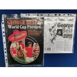 Signed Manchester United Football George Best Sportsman's Dinner Booklet + World Cup Book