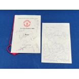 Manchester United Football 1990 FA Cup Final Signed Dinner & Rail Dinner Menus - Signed by the Whole