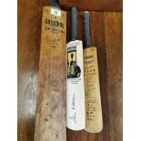 Gradidge Vintage Len Hutton Signed Children's Cricket Bat w/miniature Len Hutton & Kallicharran