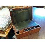 Edwardian Walnut Writing Box w/Secret Drawer