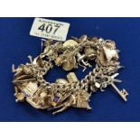 Silver Charm Bracelet - total weight 158g