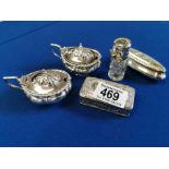 Various Silver Items inc Snuff Box, Scent Bottle, Cruet etc