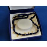 Italian Lapis & 18ct Gold Necklace