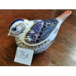 Royal Crown Derby Garden Bird Paperweight w/gold stopper