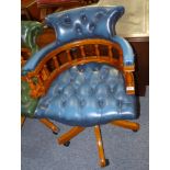 Leather office chair (blue)
